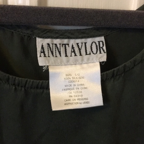 Ann Taylor Silk olive green summer top - Picture 2 of 2